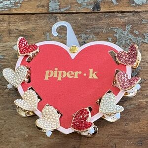 ❤️ Piper•K Valentine’s Day Heart Hair Clips ~ 6 Clips